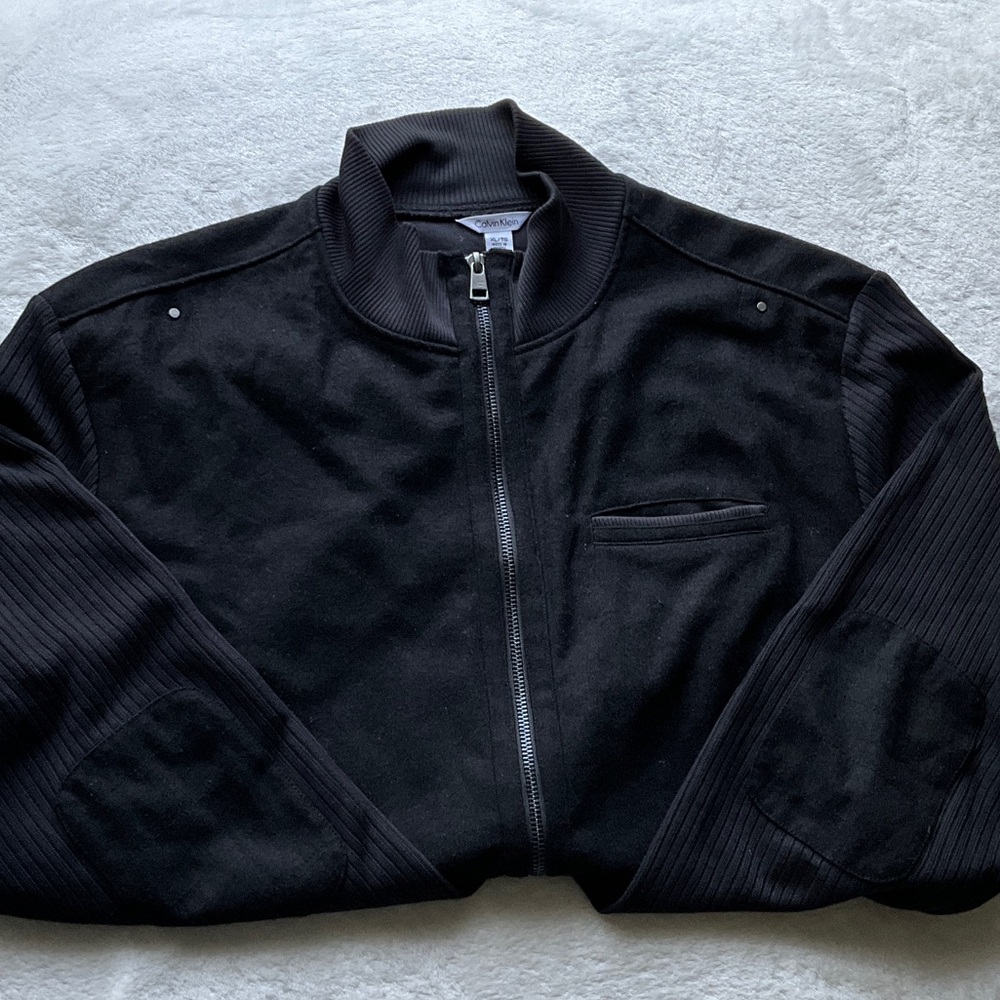 Calvin Klein Collection Black Zip-Up Sweater